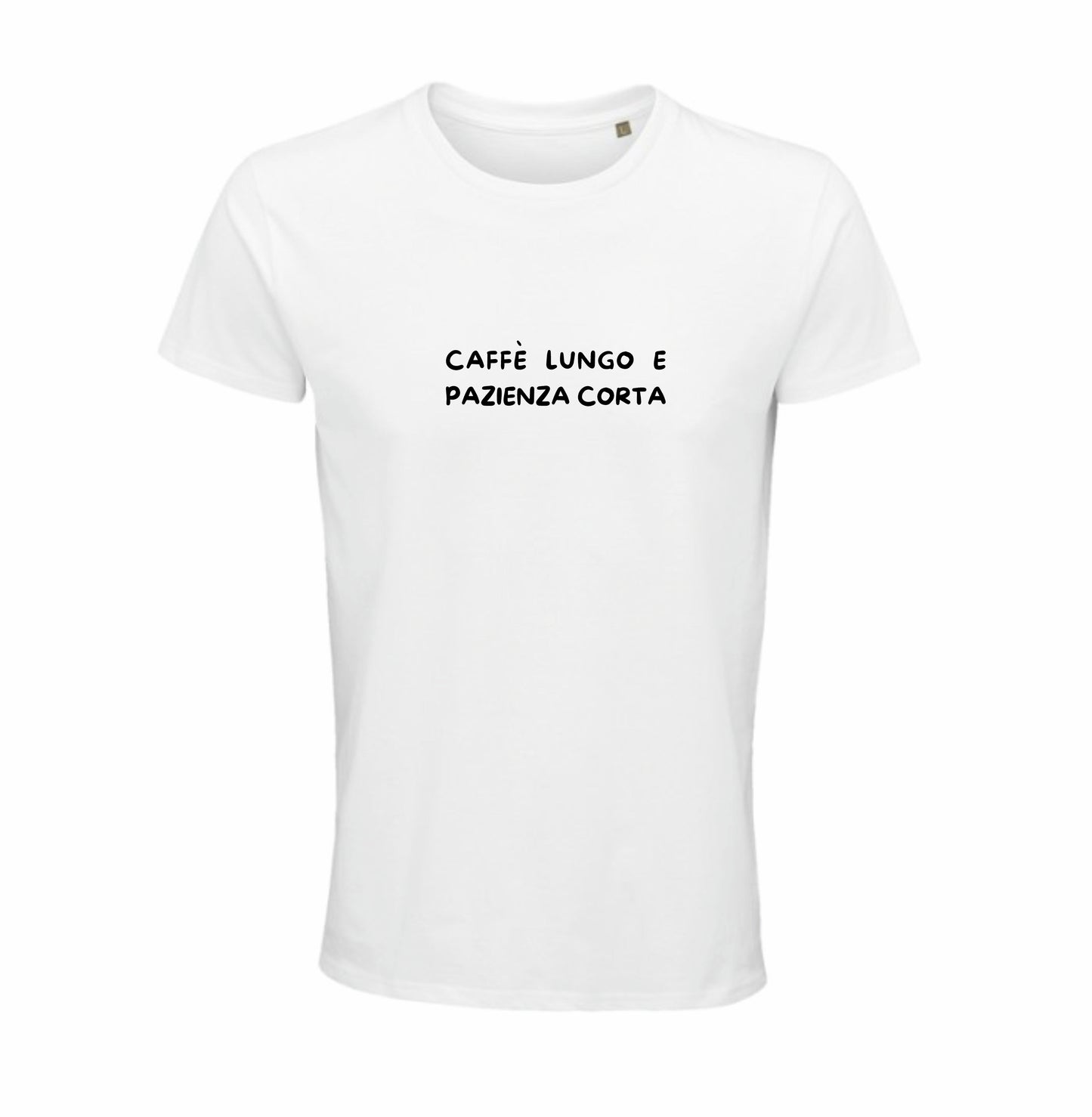 Maglietta “Caffè lungo e pazienza corta”