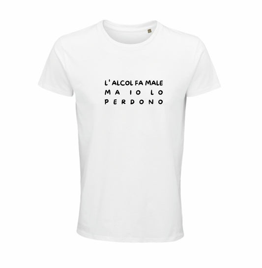 Maglietta “L’alcol fa male ma io lo perdono”
