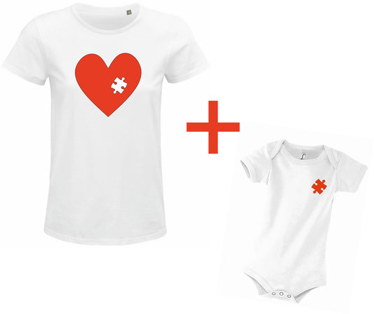 Set Mamma e Bambino "Cuore e Pezzo di Puzzle"