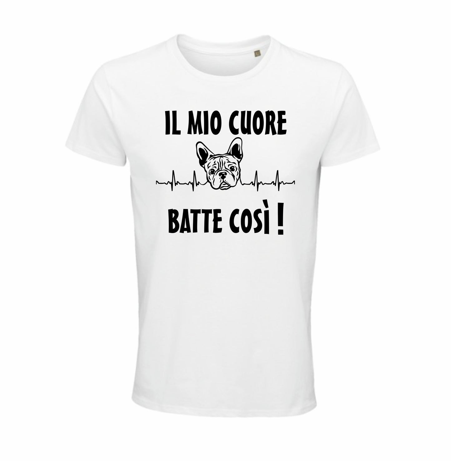 Maglietta il mio cuore batte così bulldog francese