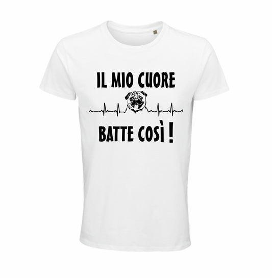 Maglietta il mio cuore batte così carlino