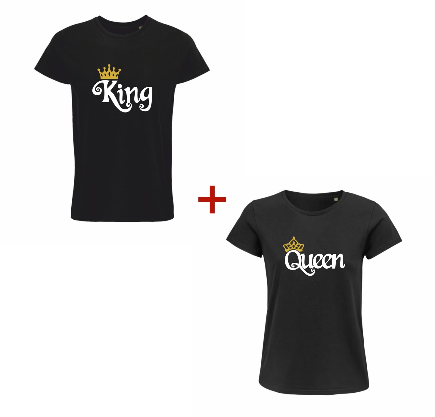 Set magliette King Queen Nero