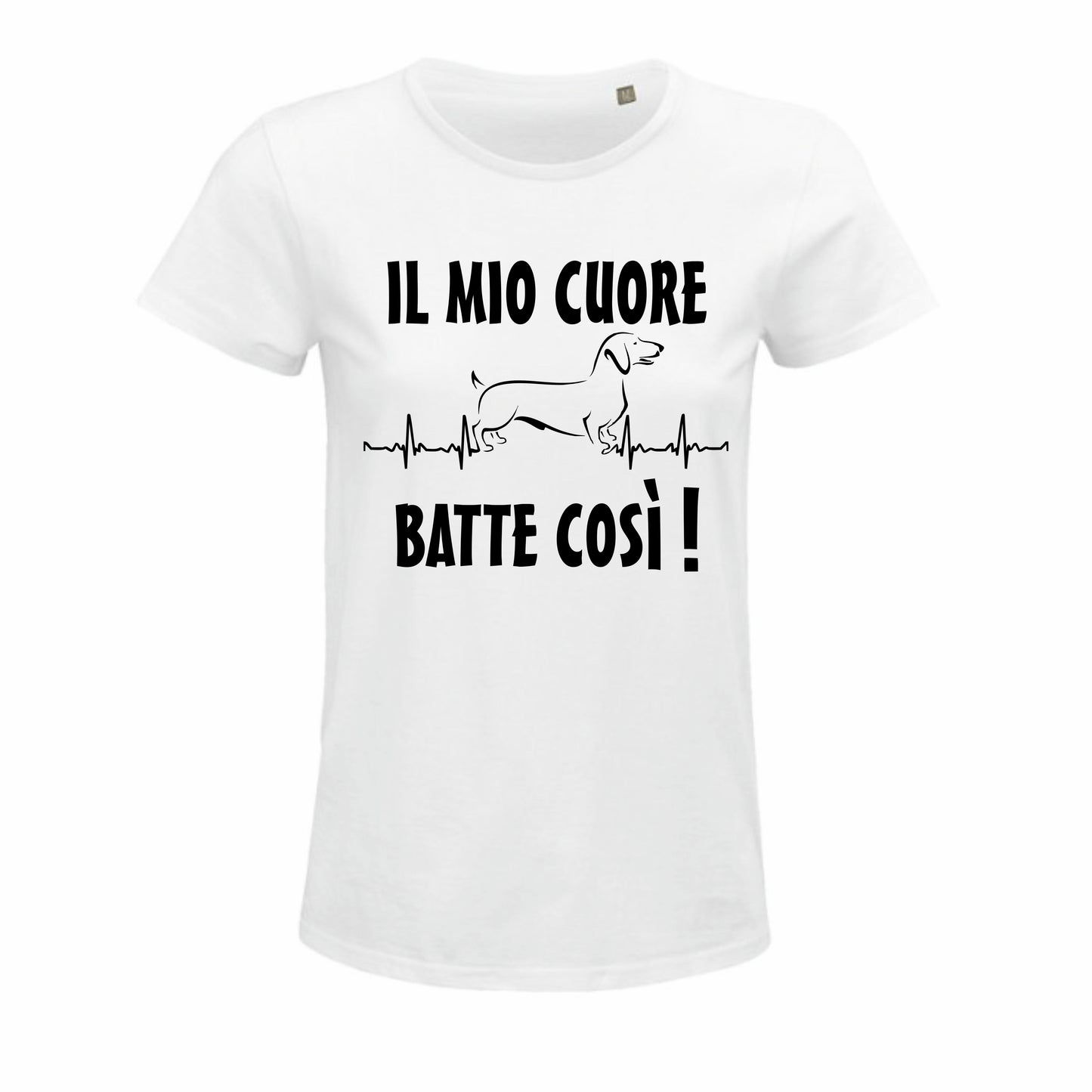 Maglietta il mio cuore batte così bassotto tedesco