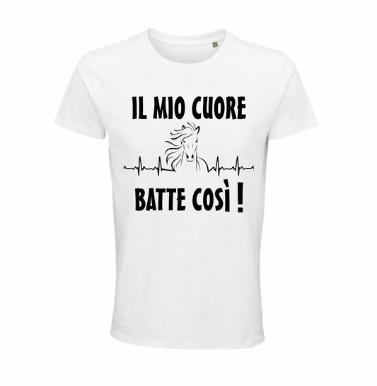 Maglietta il mio cuore batte così cavallo