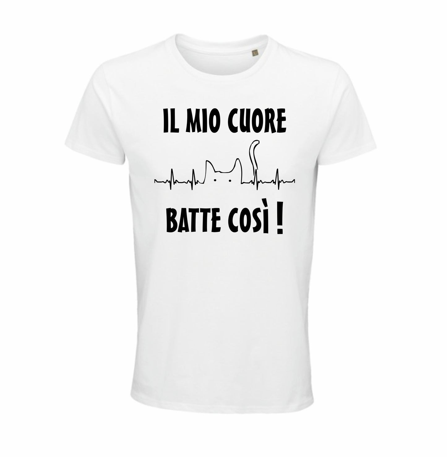 Maglietta il mio cuore batte così gatto