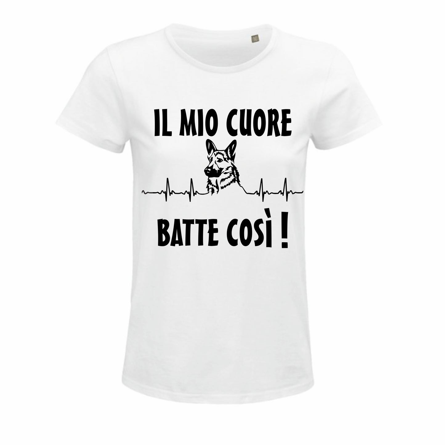 Maglietta il mio cuore batte così pastore tedesco