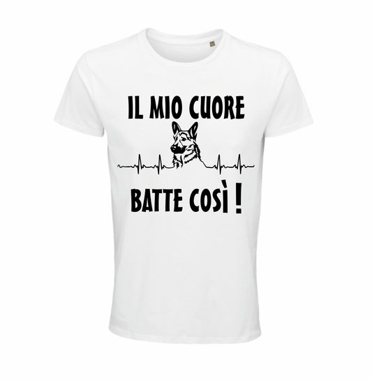 Maglietta il mio cuore batte così pastore tedesco